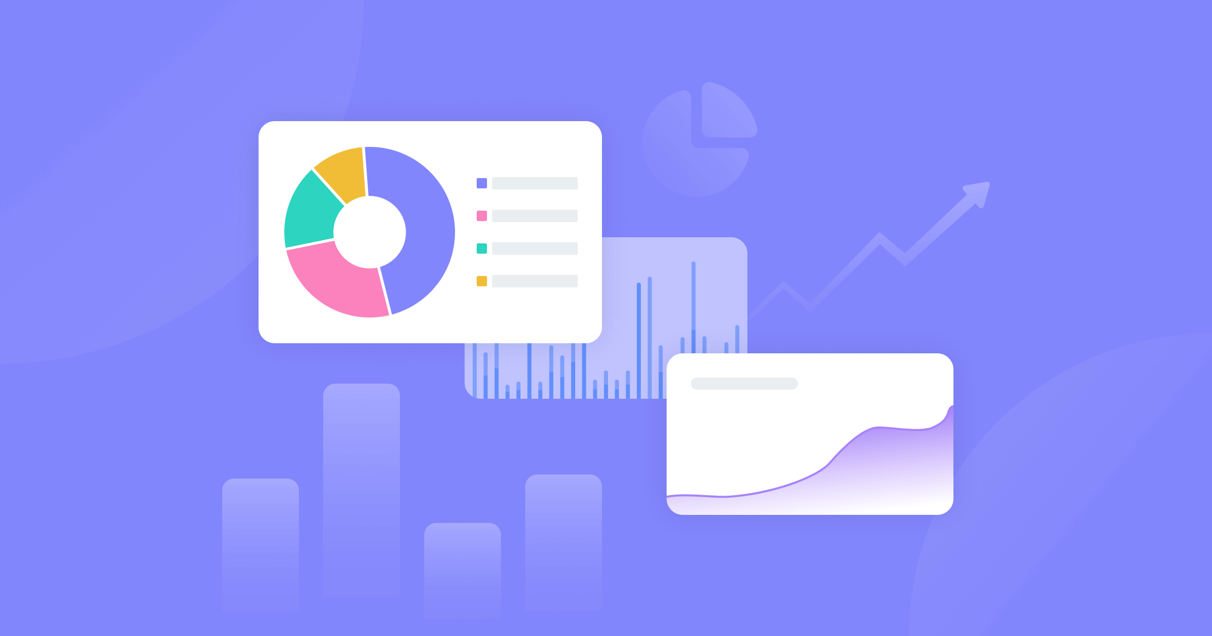 Six different types of graphs representing analytics strategies and tools.